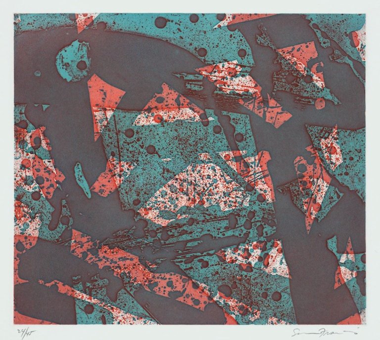 Auf diesem Bild ist das folgende Kunstwerk zu sehen: Sam Francis. „Salmon“. 1973.