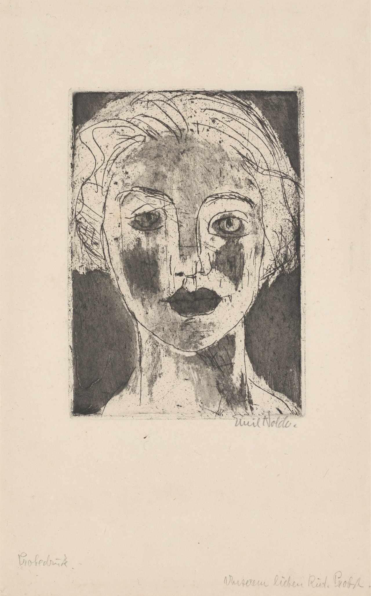 This picture shows the following artwork: Emil Nolde. ”Mädchenbildnis”. 1924.