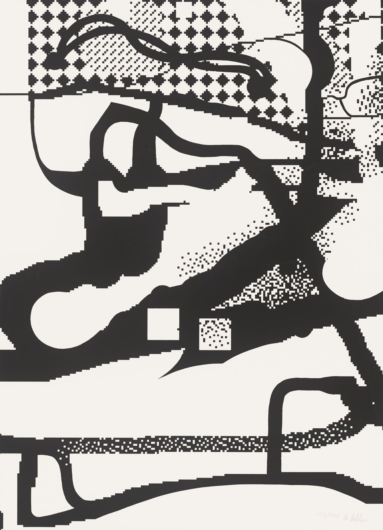 Auf diesem Bild ist das folgende Kunstwerk zu sehen: Albert Oehlen. Ohne Titel. 1992.
