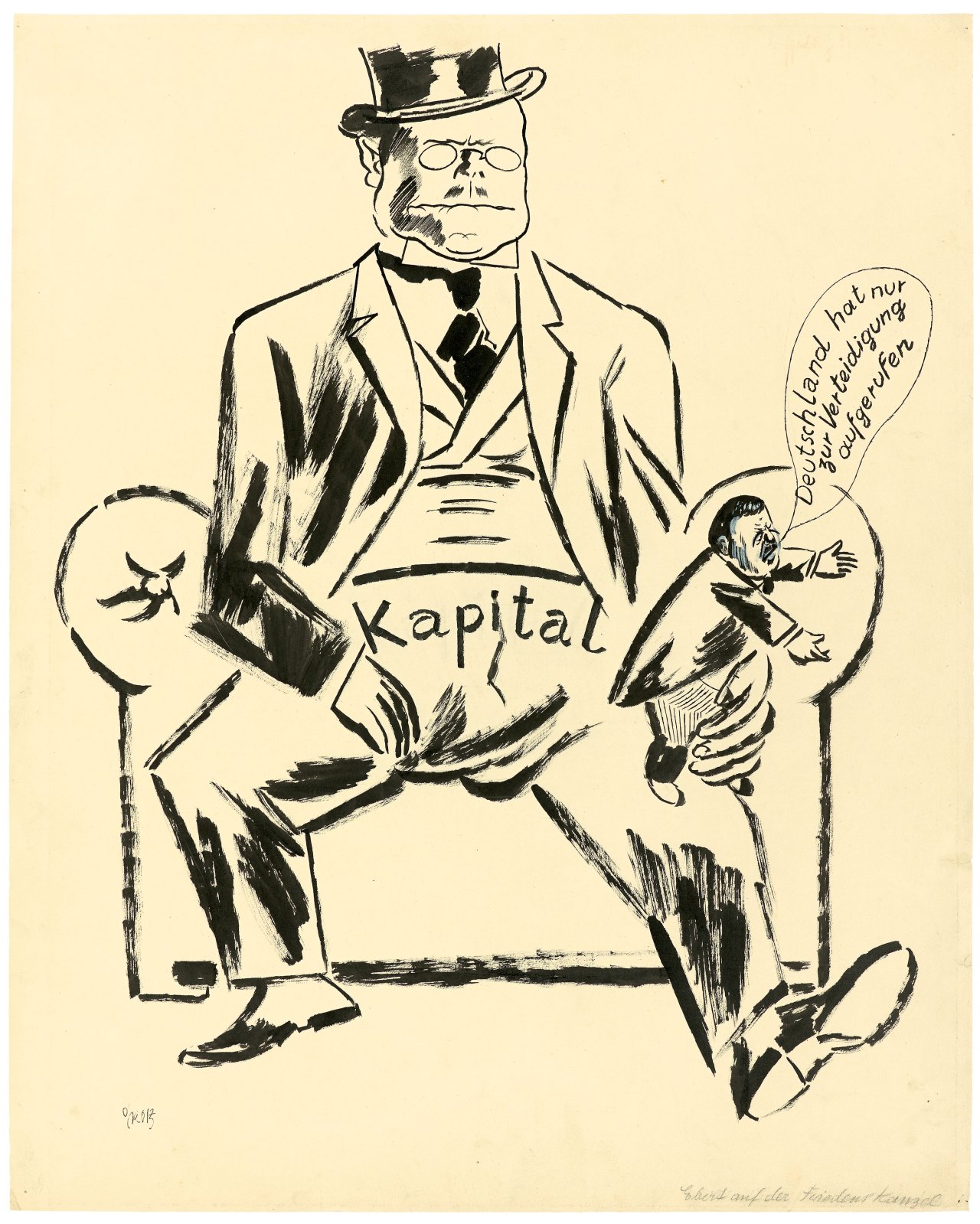 This picture shows the following artwork: George Grosz. „Ebert auf der Friedenskanzel“. 1923.