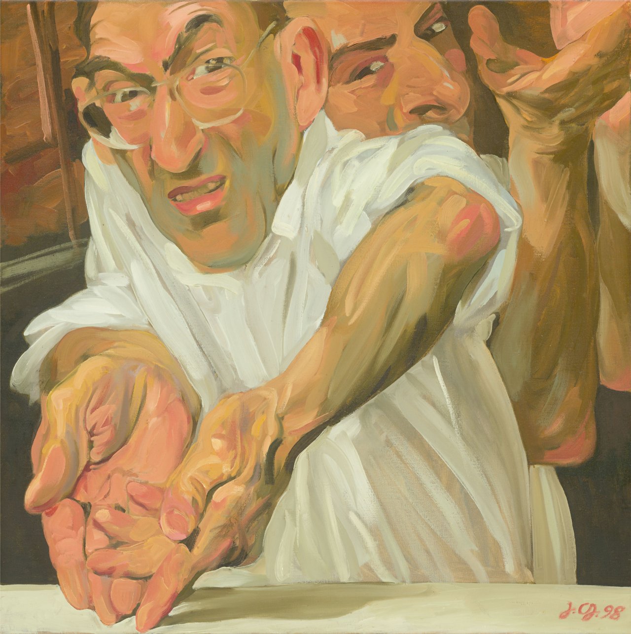 Auf diesem Bild ist das folgende Kunstwerk zu sehen: Johannes Grützke. Selbstportrait. 1998.