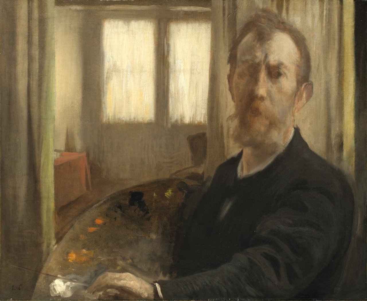 Auf diesem Bild ist das folgende Kunstwerk zu sehen:  Dänisch, um 1910. Künstlerselbstbildnis.