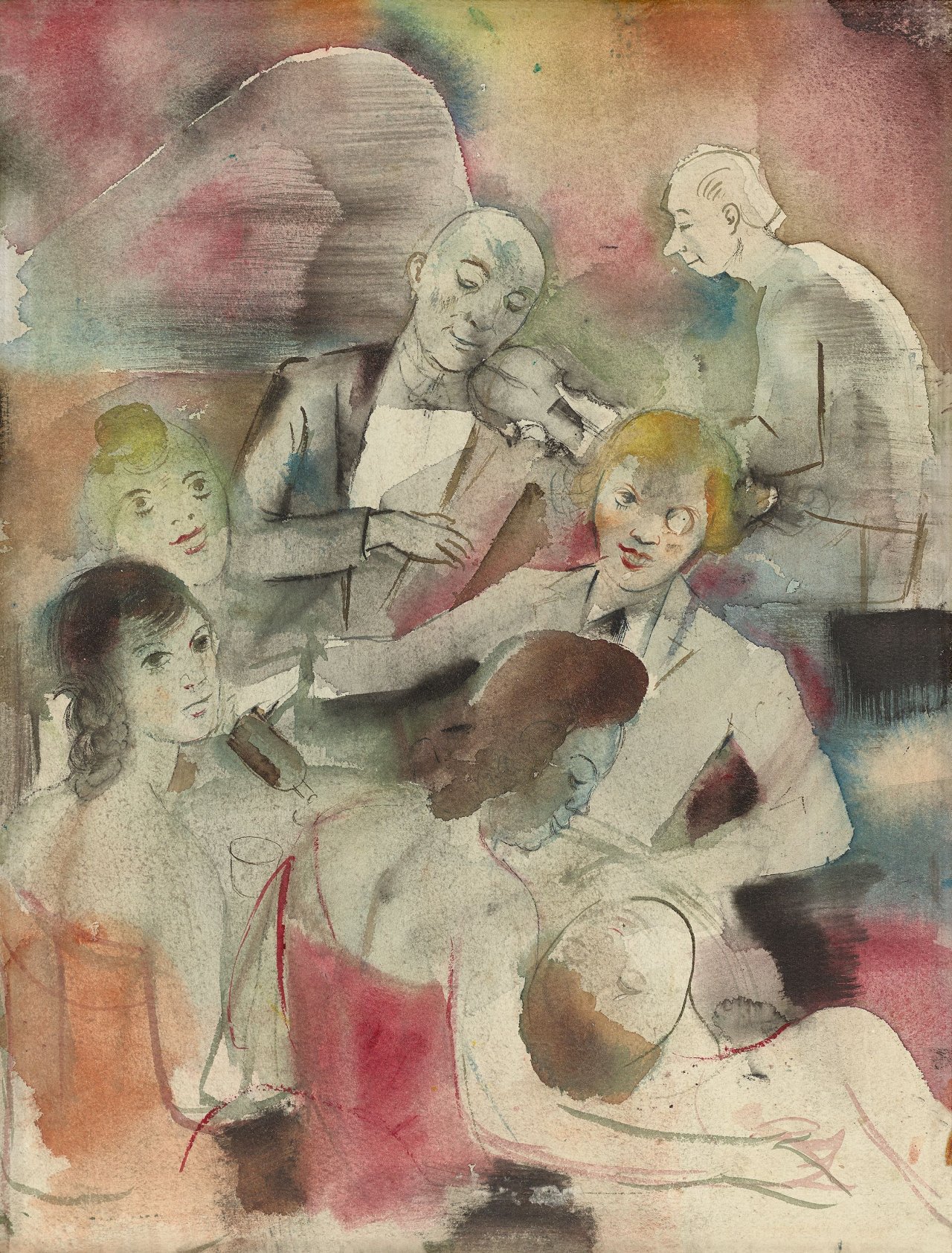 Auf diesem Bild ist das folgende Kunstwerk zu sehen: Magnus Zeller. Im Travestielokal. 1920er Jahre.