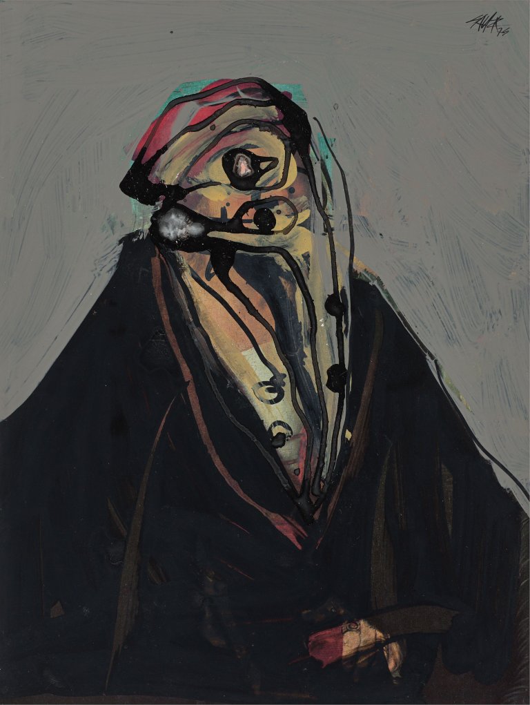 Auf diesem Bild ist das folgende Kunstwerk zu sehen: Antonio Saura. Ohne Titel. 1974.