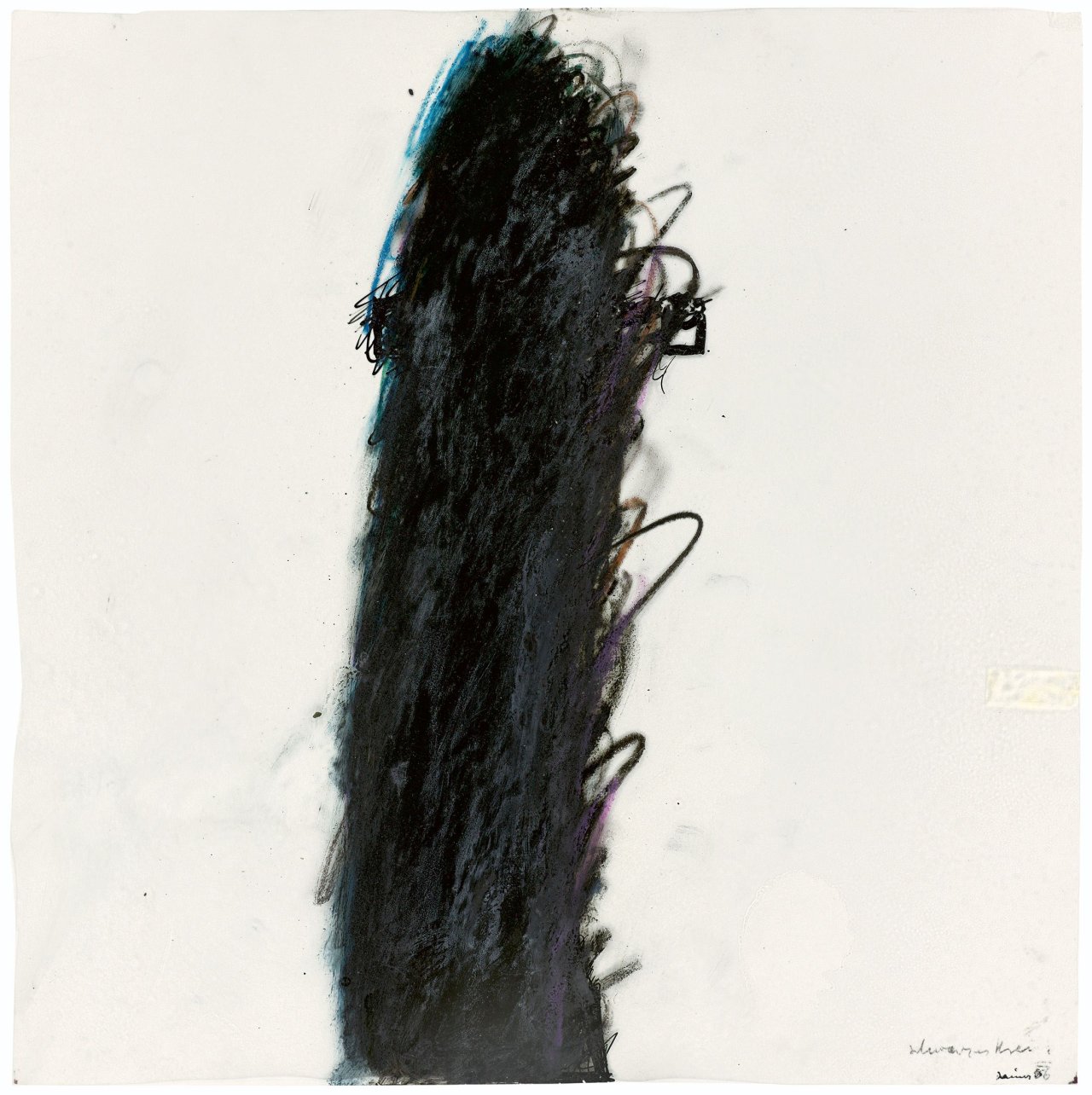 Auf diesem Bild ist das folgende Kunstwerk zu sehen: Arnulf Rainer. „Schwarzes Kreuz“. 1966.