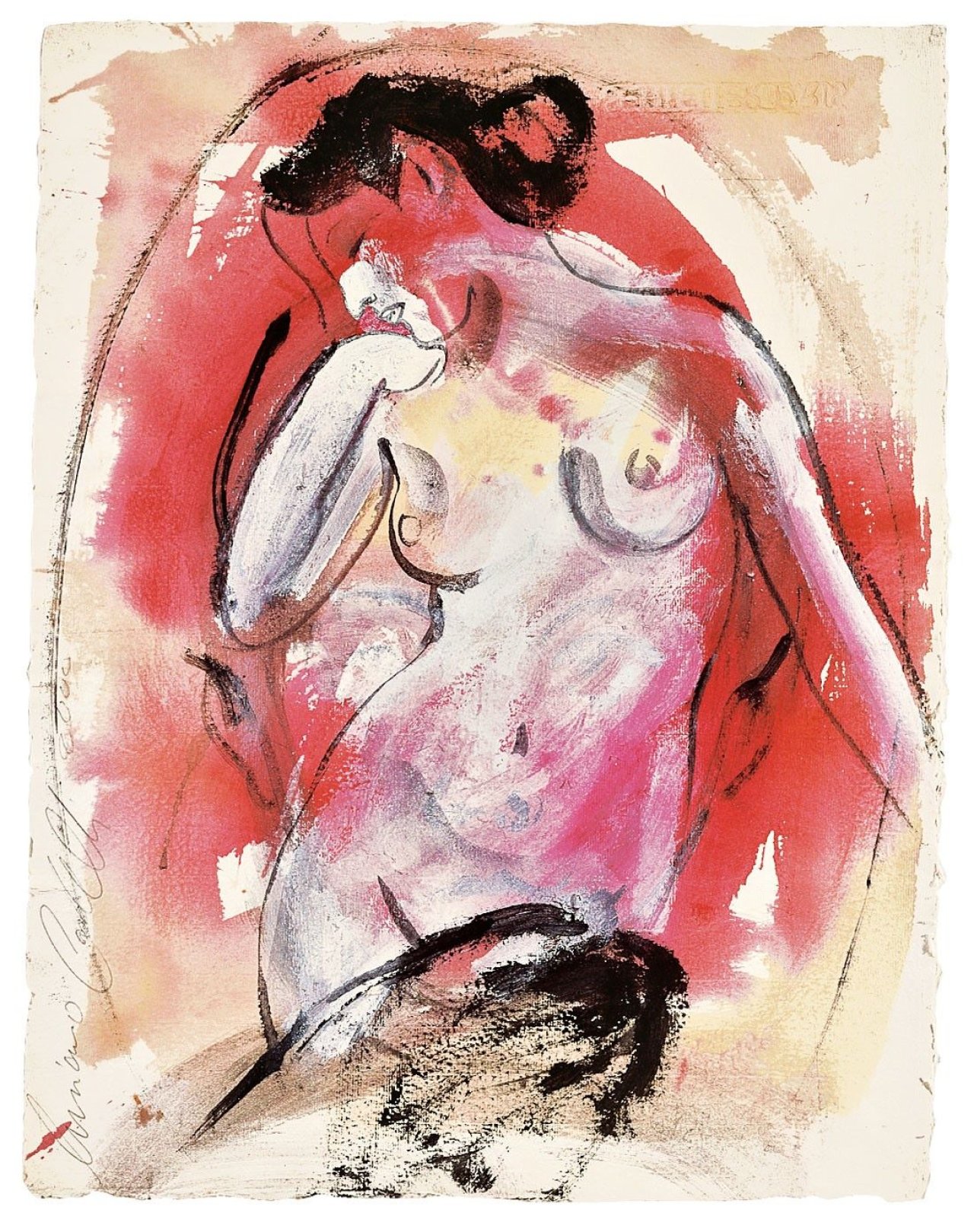 This picture shows the following artwork: Luciano Castelli. Rosa Akt. 2000.