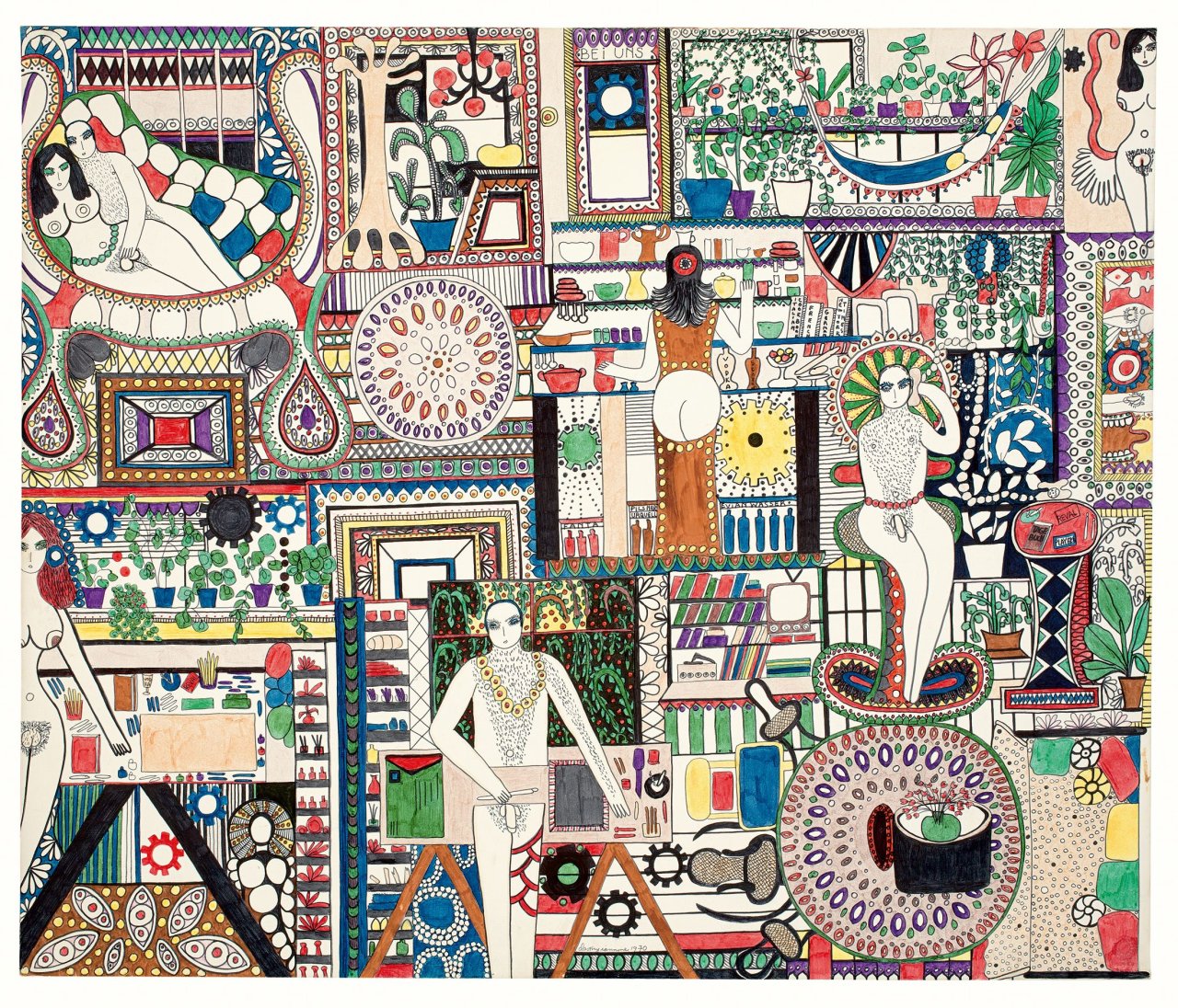 This picture shows the following artwork: Dorothy Iannone. „Bei uns“. 1970.