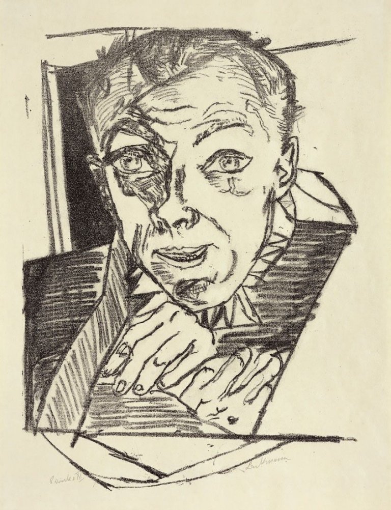 Auf diesem Bild ist das folgende Kunstwerk zu sehen: Max Beckmann. „Selbstbildnis“. 1919.