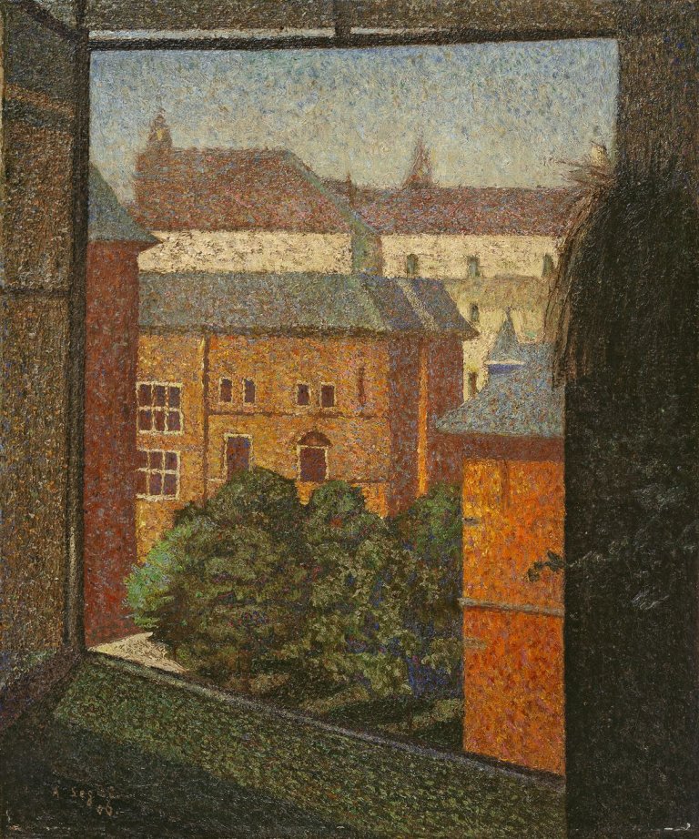 Auf diesem Bild ist das folgende Kunstwerk zu sehen: Arthur Segal. „Blick aus dem Fenster“. 1906.