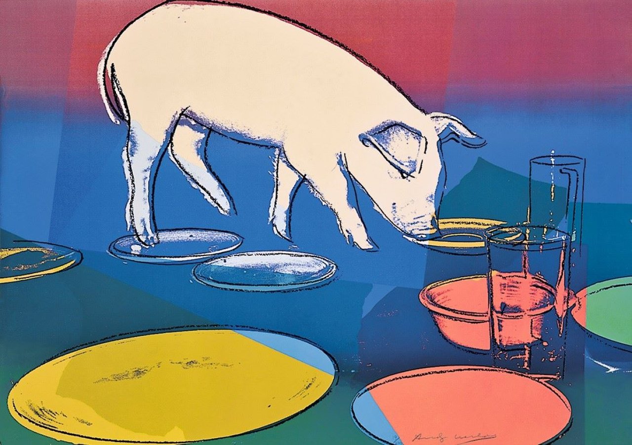 This picture shows the following artwork: Andy Warhol. „Fiesta pig“. 1978.