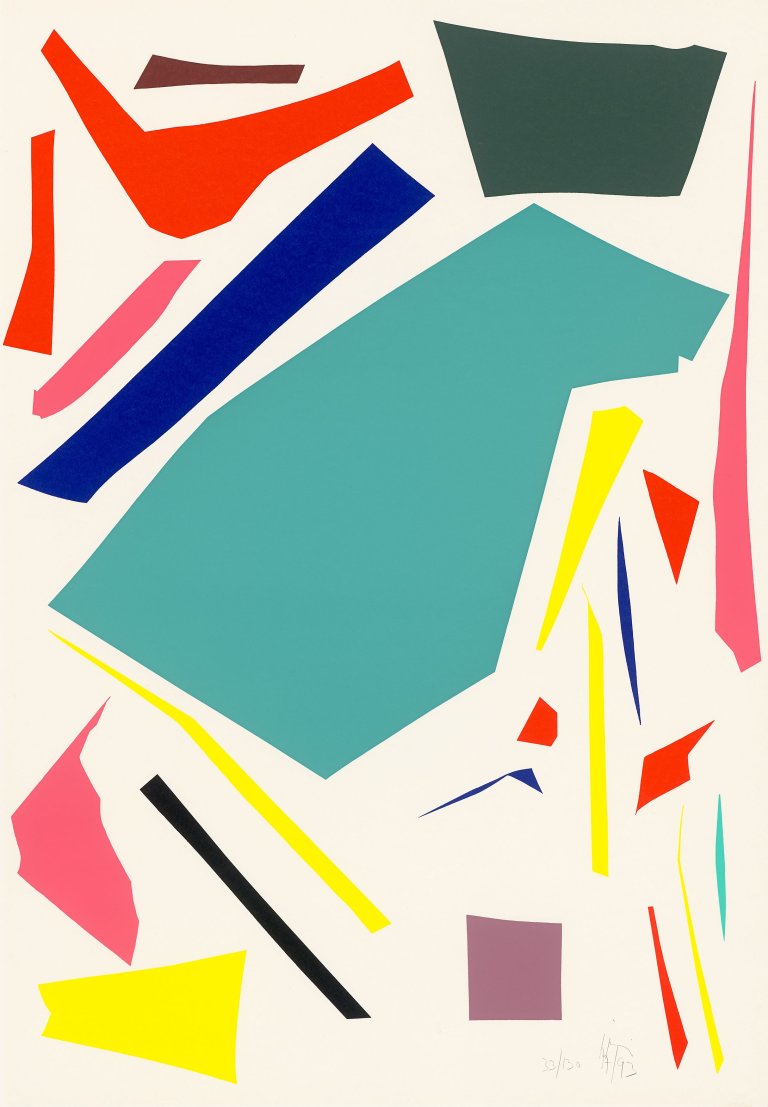 Auf diesem Bild ist das folgende Kunstwerk zu sehen: Imi Knoebel. „Scherenschnitte“. 1993.