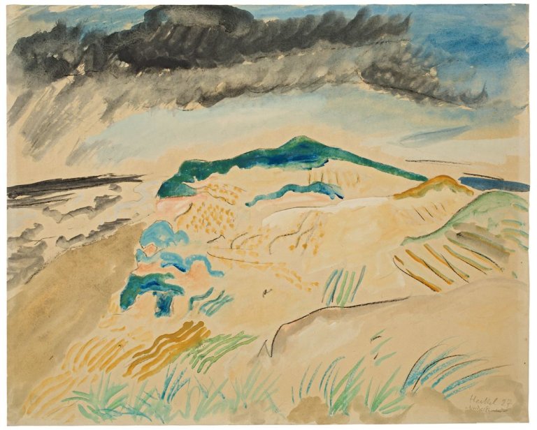 Auf diesem Bild ist das folgende Kunstwerk zu sehen: Erich Heckel. „Nordseedünen“. 1927.