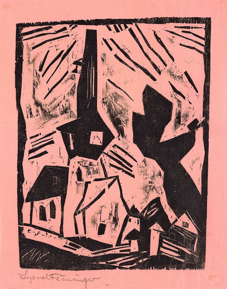 Auf diesem Bild ist das folgende Kunstwerk zu sehen: Lyonel Feininger. „Gelmeroda“. 1918.
