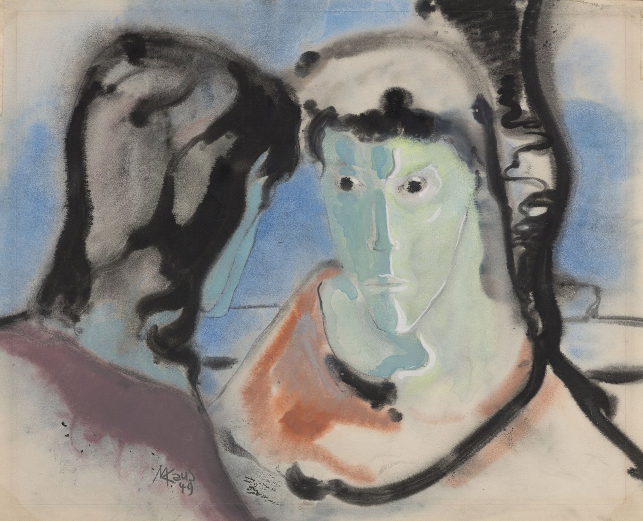 Auf diesem Bild ist das folgende Kunstwerk zu sehen: Max Kaus. Begegnung. 1949.