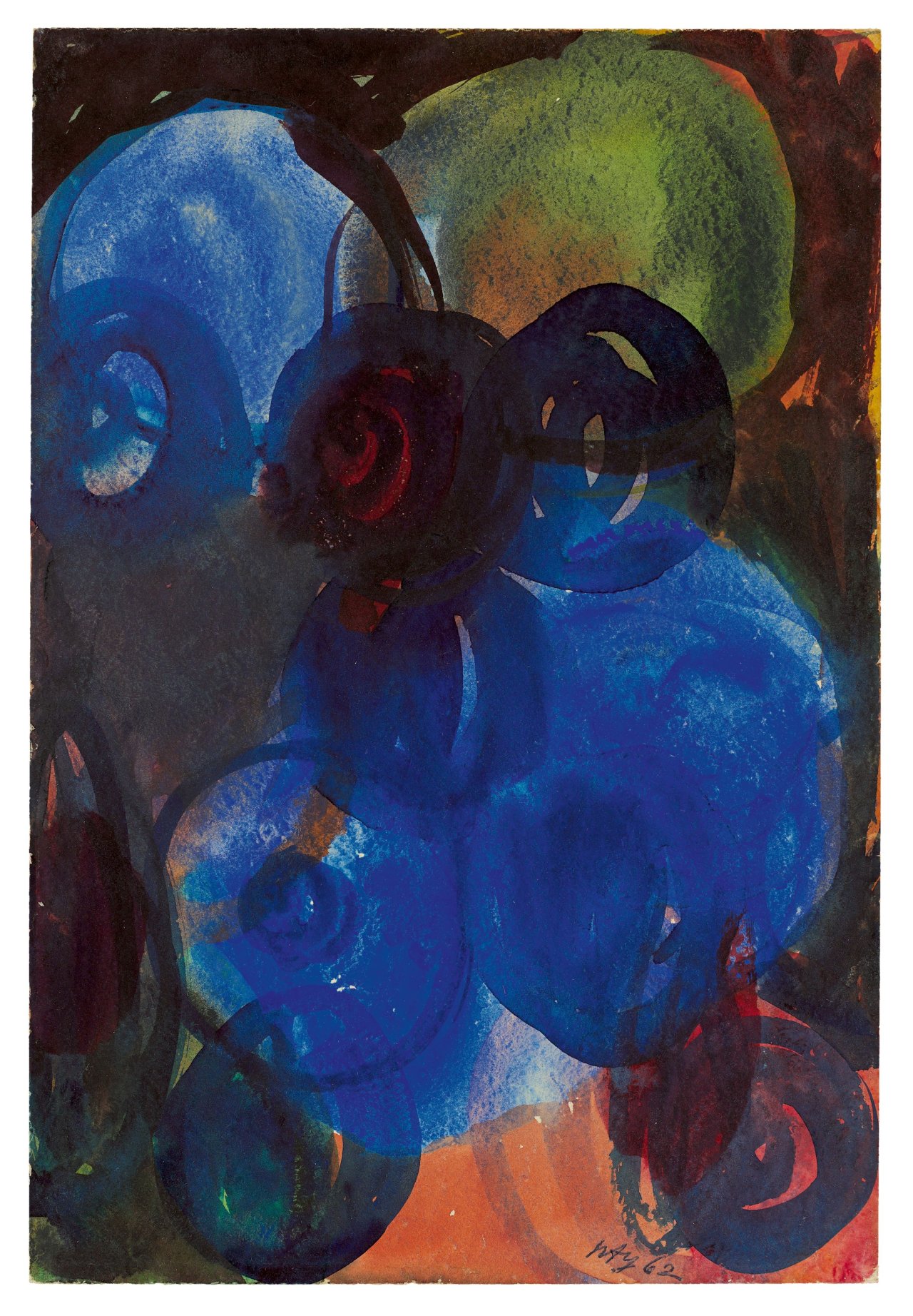 This picture shows the following artwork: Ernst Wilhelm Nay. ”Ohne Titel”. 1962.