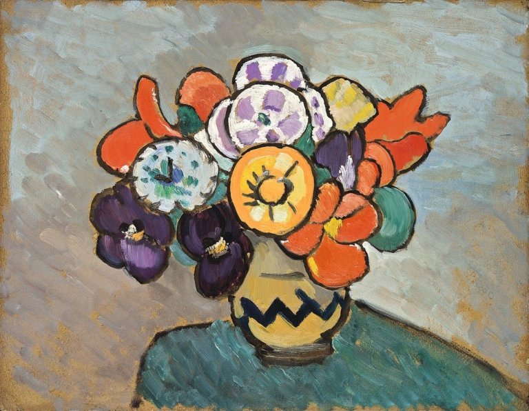 Auf diesem Bild ist das folgende Kunstwerk zu sehen: Gabriele Münter. Blumenstilleben.