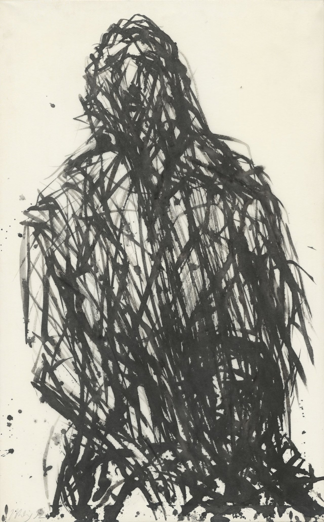 Auf diesem Bild ist das folgende Kunstwerk zu sehen: Max Uhlig. Ohne Titel (Bildnis nach rechts). 1992.