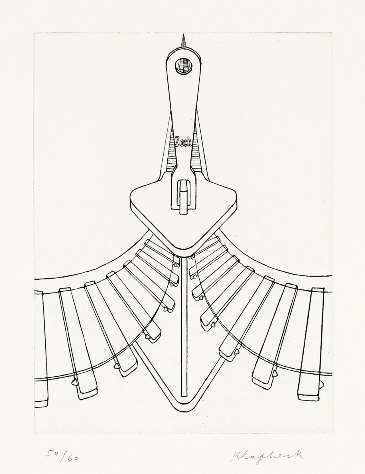 This picture shows the following artwork: Konrad Klapheck. „Reißverschluß“.