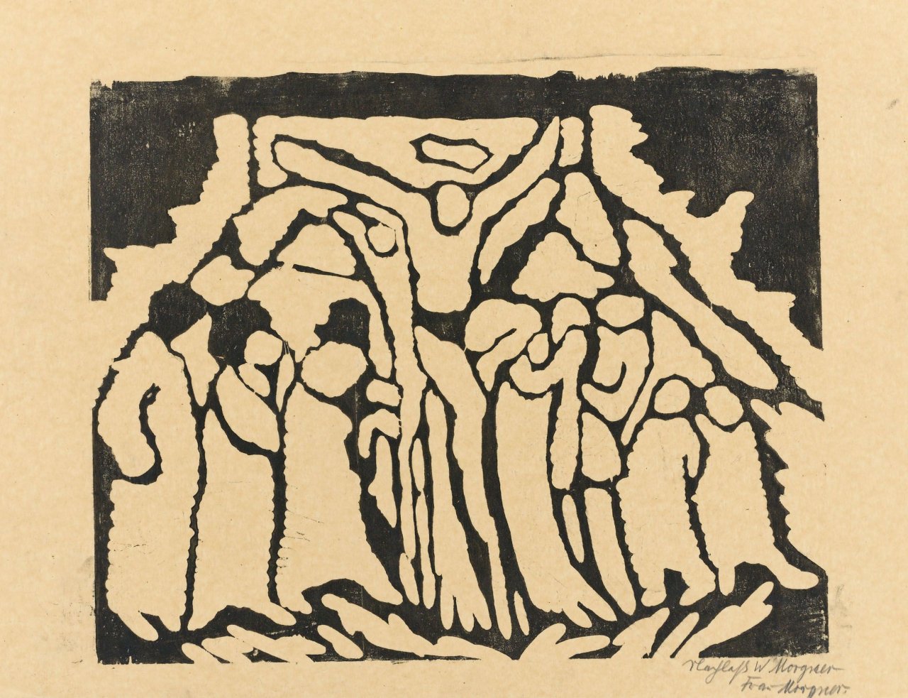 Auf diesem Bild ist das folgende Kunstwerk zu sehen: Wilhelm Morgner. „Kreuzigung“. 1913.