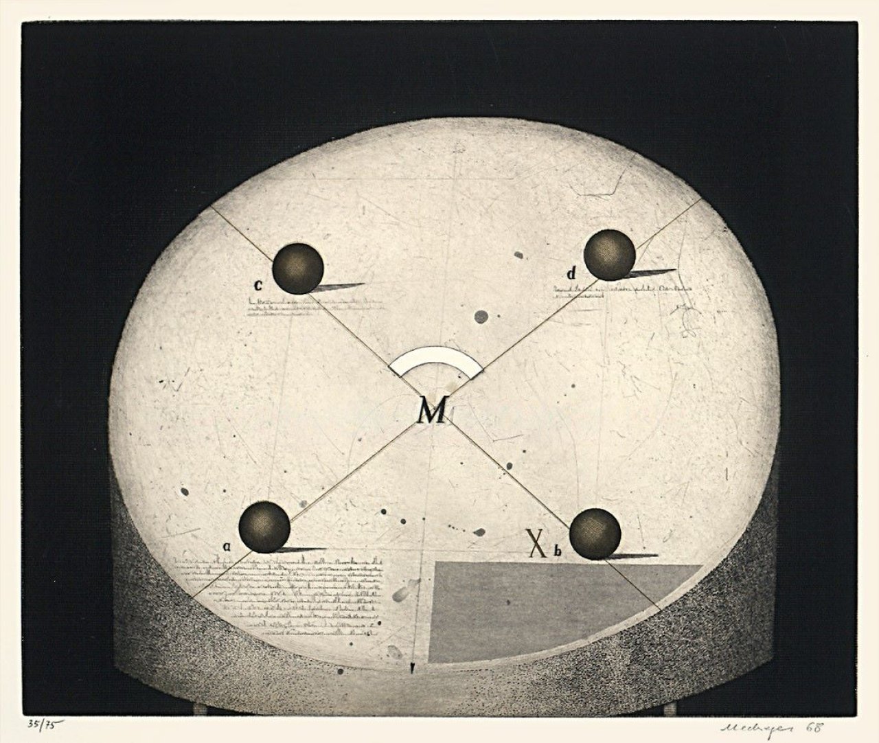 Auf diesem Bild ist das folgende Kunstwerk zu sehen: Friedrich Meckseper. „Vier Kugeln“. 1968.