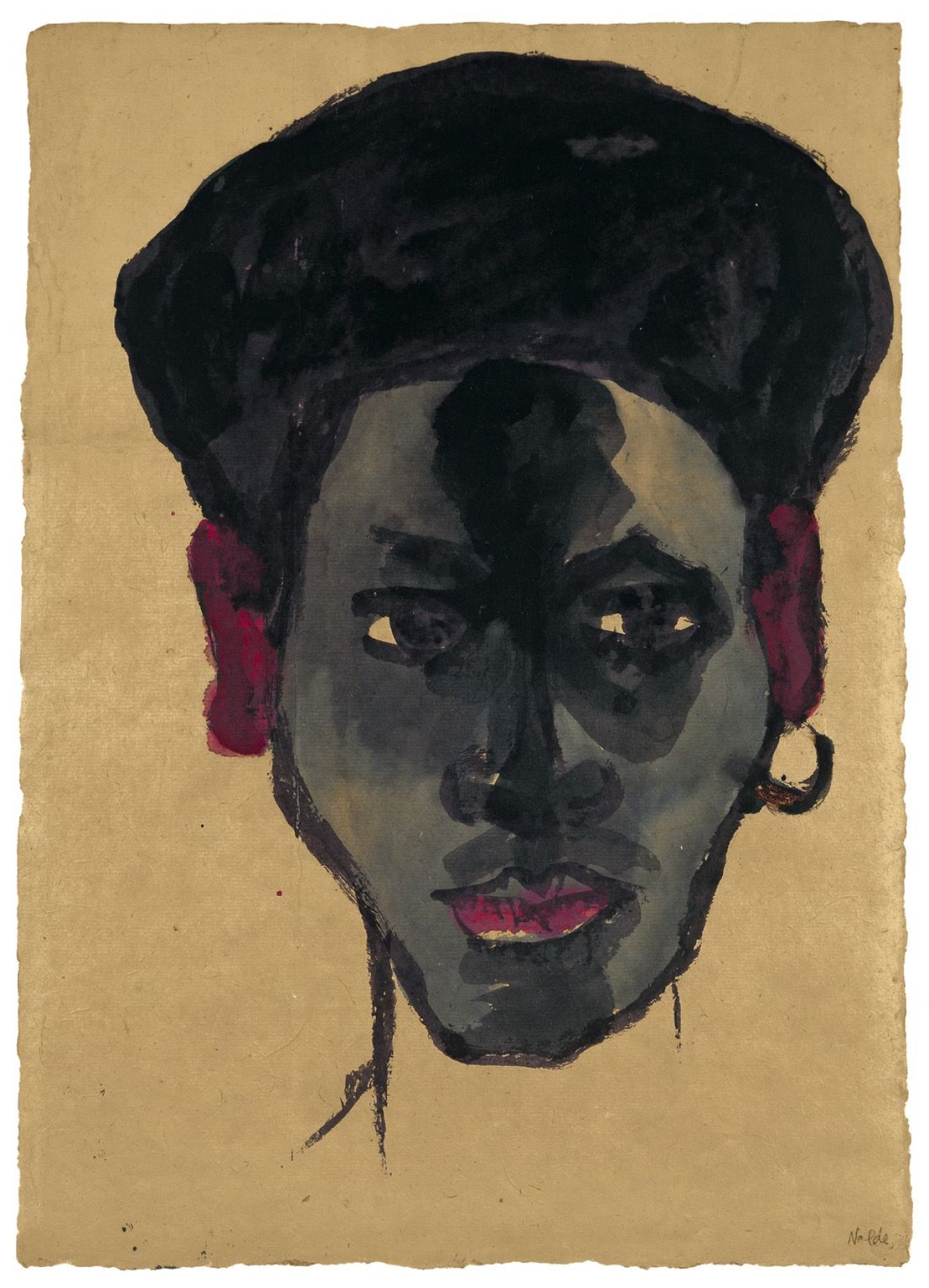 This picture shows the following artwork: Emil Nolde. Kopf eines Südseeinsulaners. 1913/14.