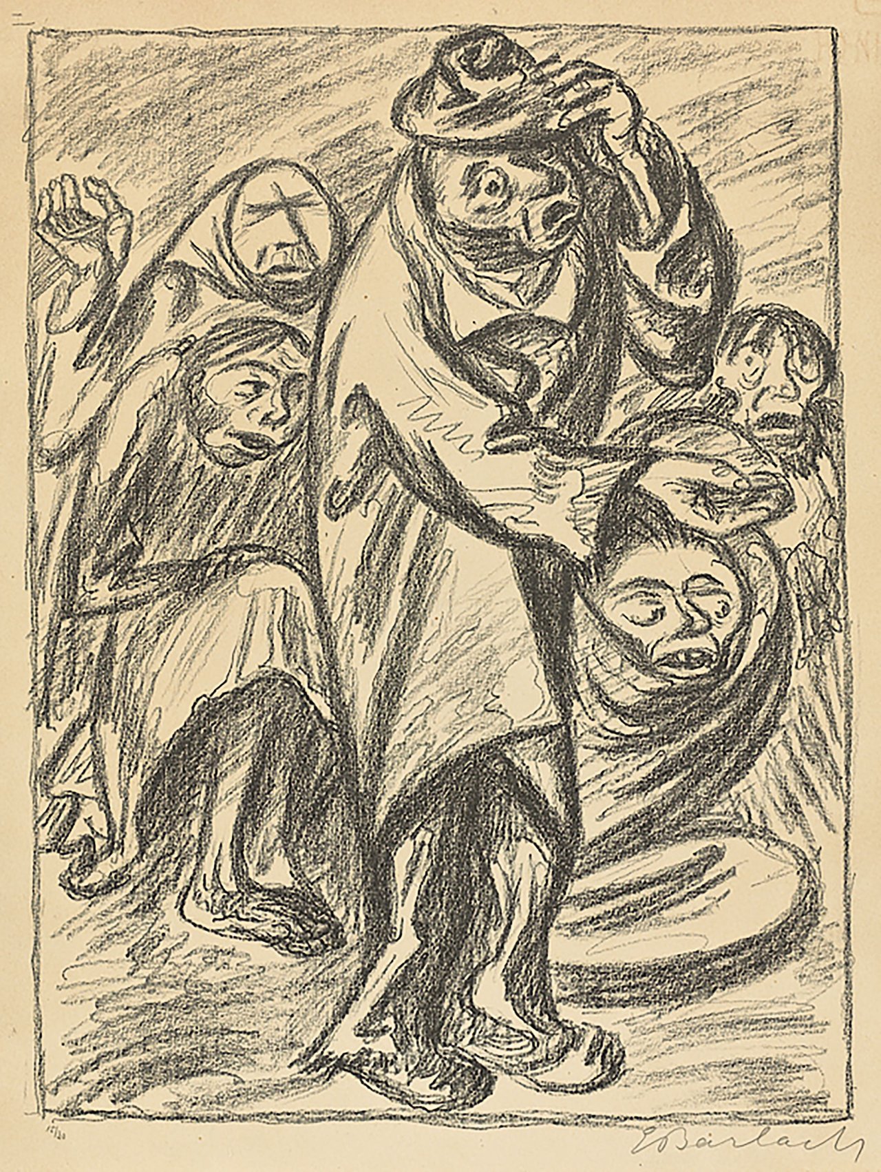 Auf diesem Bild ist das folgende Kunstwerk zu sehen: Ernst Barlach. „Bettelvolk“. Um 1930.
