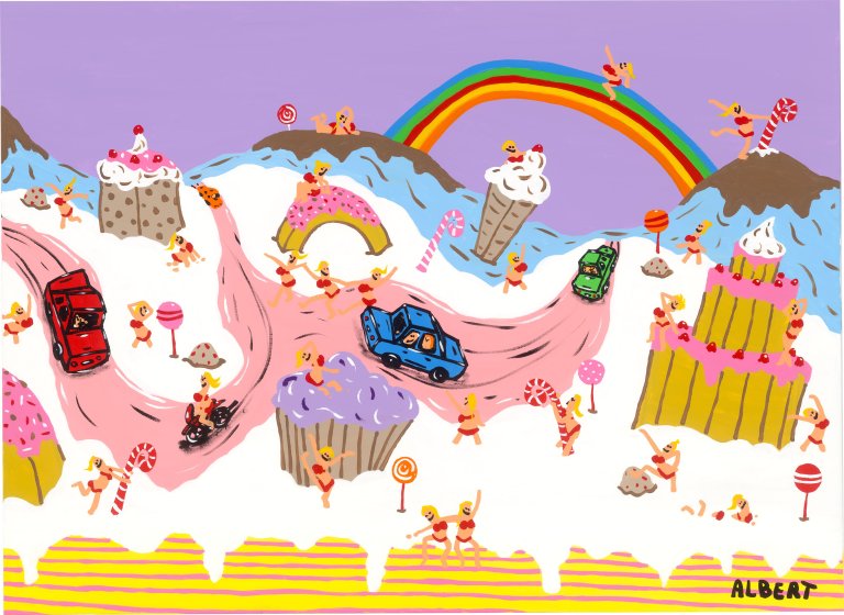 Auf diesem Bild ist das folgende Kunstwerk zu sehen: Albert Willem. „Greetings from Candy Land (7)“. 2023.