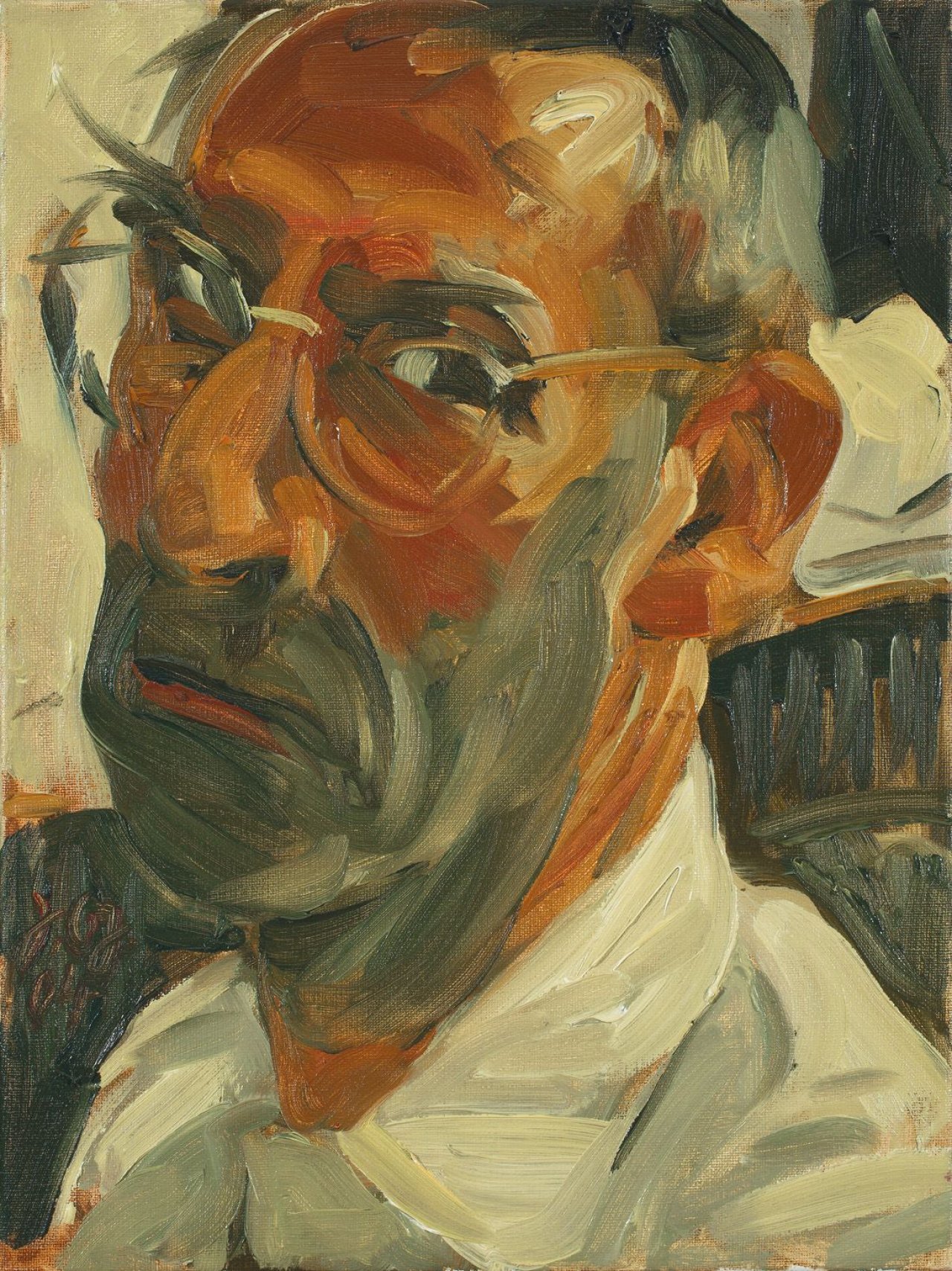 Auf diesem Bild ist das folgende Kunstwerk zu sehen: Johannes Grützke. Selbstportrait. 2004.