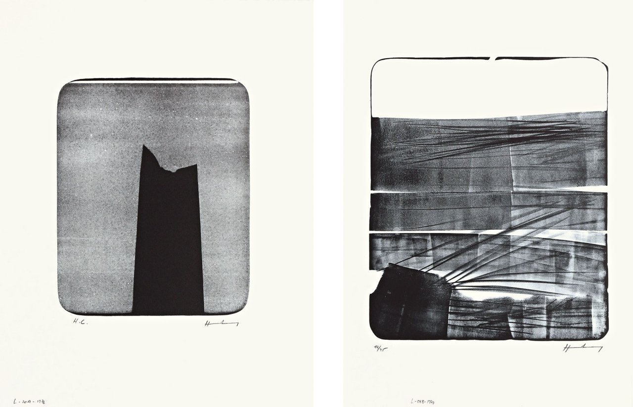 This picture shows the following artwork: Hans Hartung. „L 1974 - 4b“ / „L 1976 - 20“. 1974/1976.