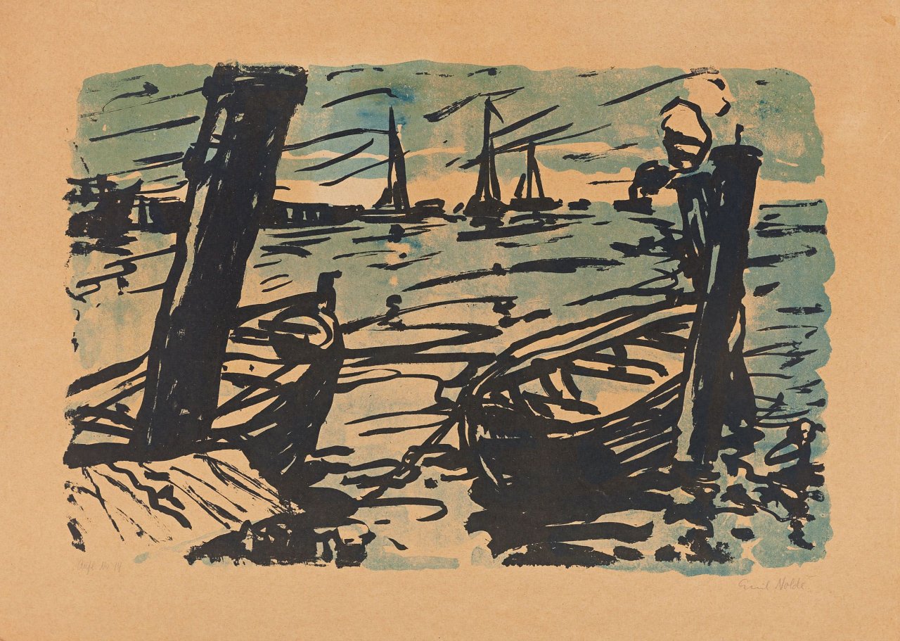 This picture shows the following artwork: Emil Nolde. „Boote“. 1907.