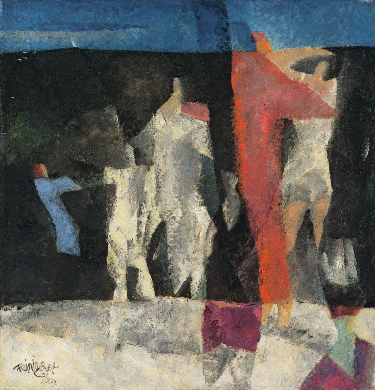 Auf diesem Bild ist das folgende Kunstwerk zu sehen: Lyonel Feininger. „Badende“ („Bathers“). 1933.