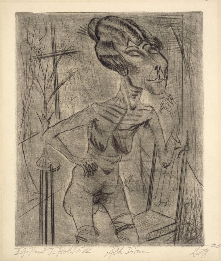Auf diesem Bild ist das folgende Kunstwerk zu sehen: Otto Dix. „Alte Dirne“. 1922.