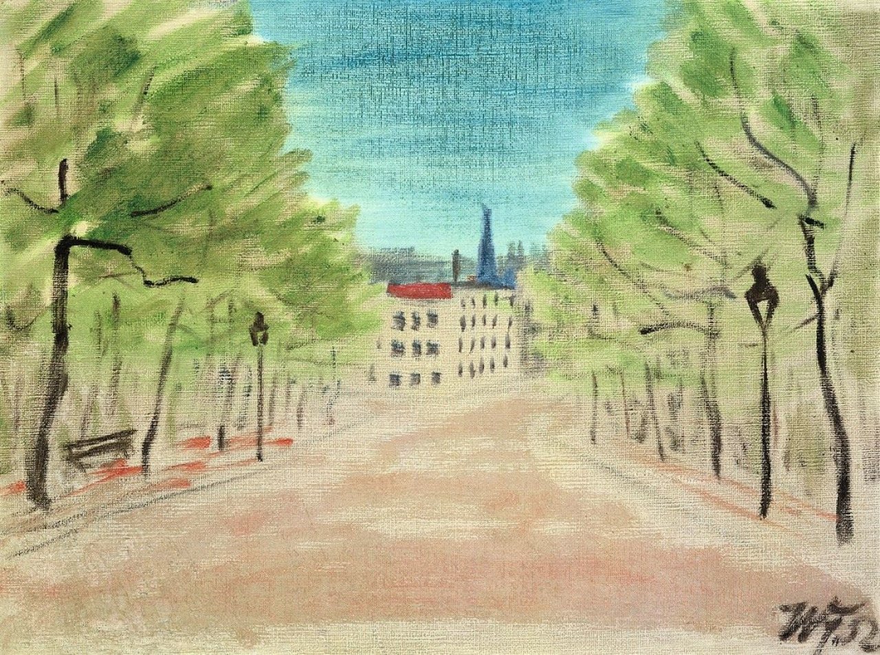 Auf diesem Bild ist das folgende Kunstwerk zu sehen: Werner Heldt. „Straße im Frühling“. 1952.