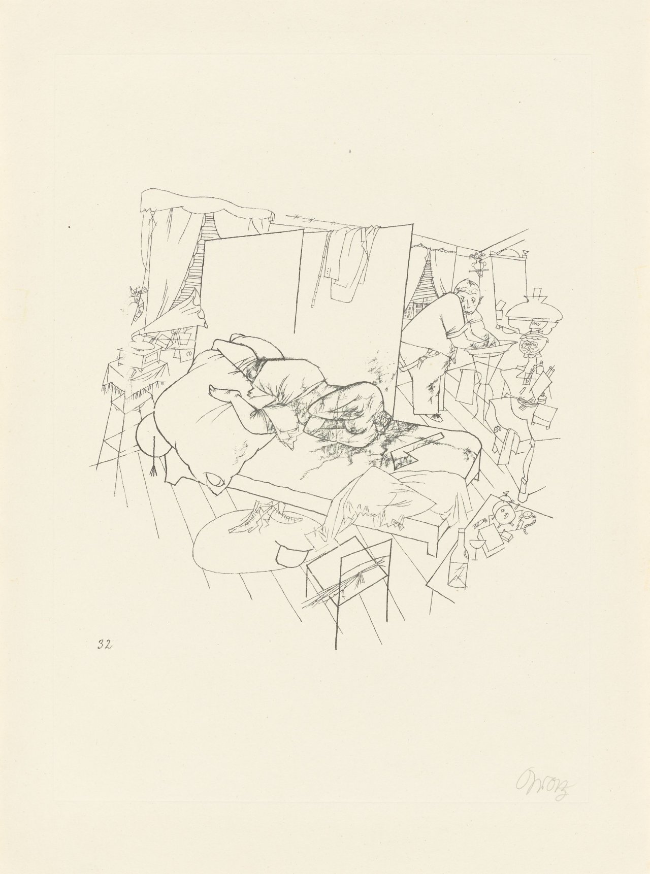 Auf diesem Bild ist das folgende Kunstwerk zu sehen: George Grosz. „Lustmord in der Ackerstrasse“. 1916/17.