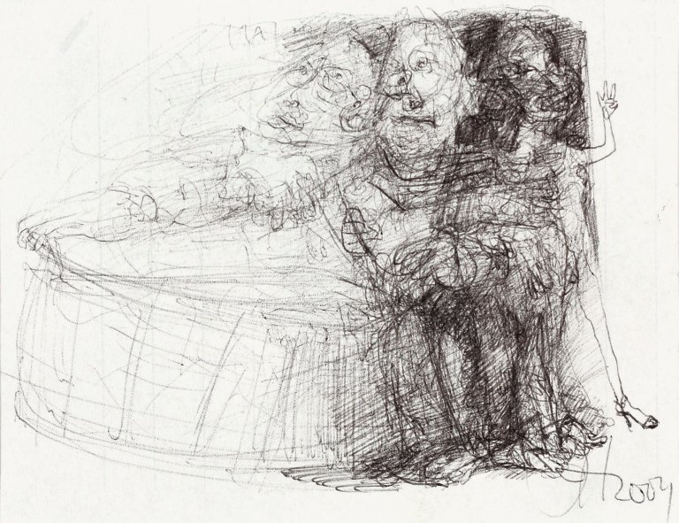 Auf diesem Bild ist das folgende Kunstwerk zu sehen: Johannes Heisig. Das Gerücht. 2004.