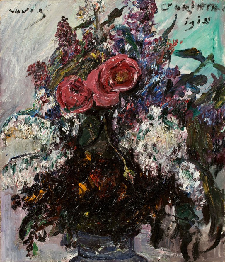 This picture shows the following artwork: Lovis Corinth. „Rosen und Flieder“. 1918.