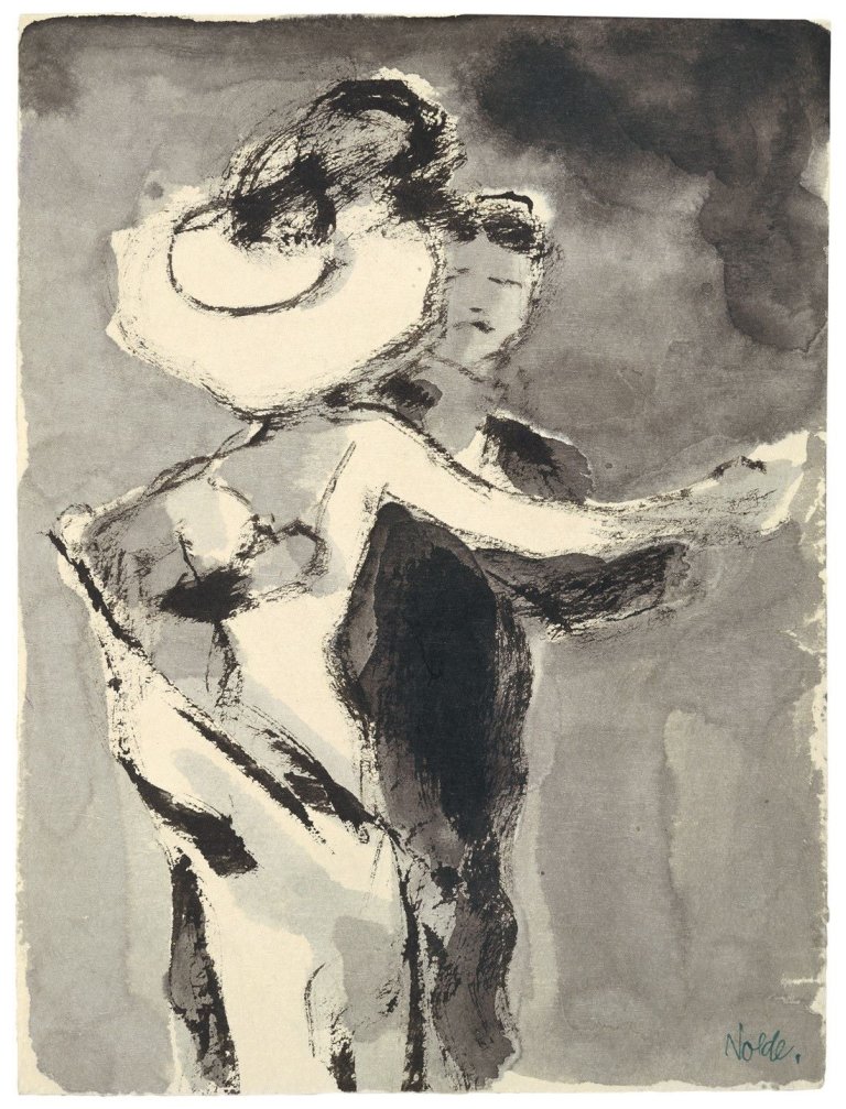 This picture shows the following artwork: Emil Nolde. Tanzendes Paar. Circa 1910/11.