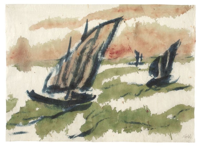 This picture shows the following artwork: Emil Nolde. Dschunken in der Südsee. 1913/14.