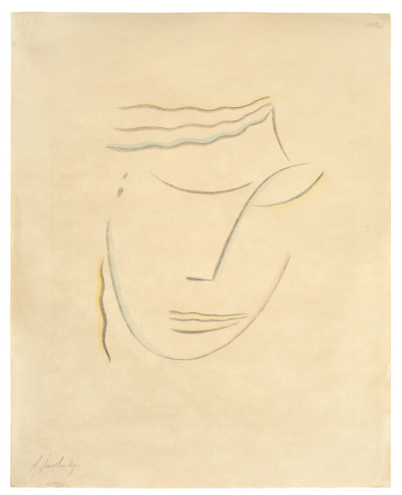 Auf diesem Bild ist das folgende Kunstwerk zu sehen: Alexej von Jawlensky. „Kopf III“. 1922.