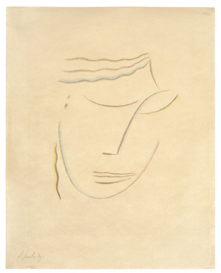Auf diesem Bild ist das folgende Kunstwerk zu sehen: Alexej von Jawlensky. „Kopf III“. 1922.