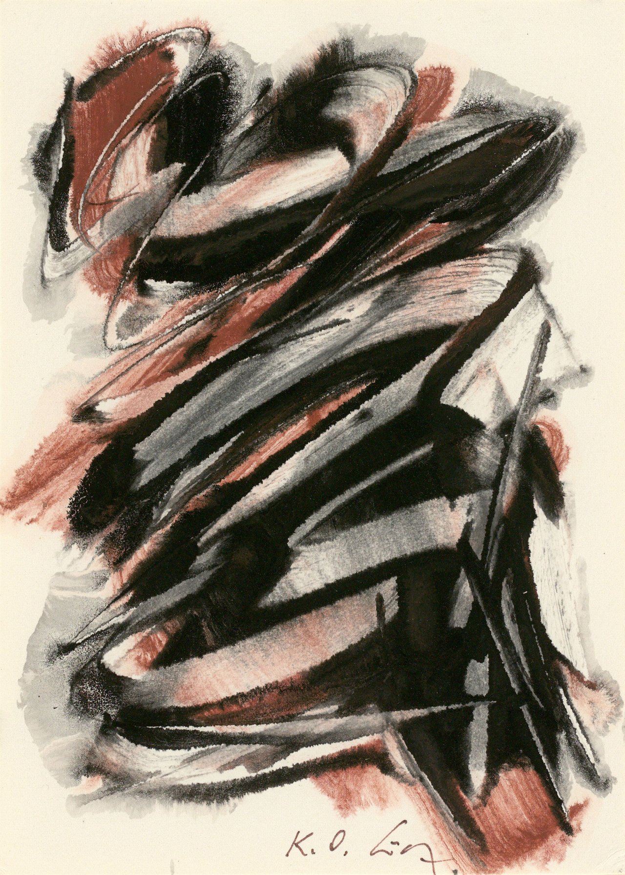 Auf diesem Bild ist das folgende Kunstwerk zu sehen: Karl Otto Götz. Ohne Titel. 1985.