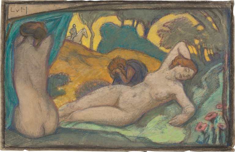 Auf diesem Bild ist das folgende Kunstwerk zu sehen: Ludwig von Hofmann. Tagtraum (Sommerzeit). Um 1900/1910.