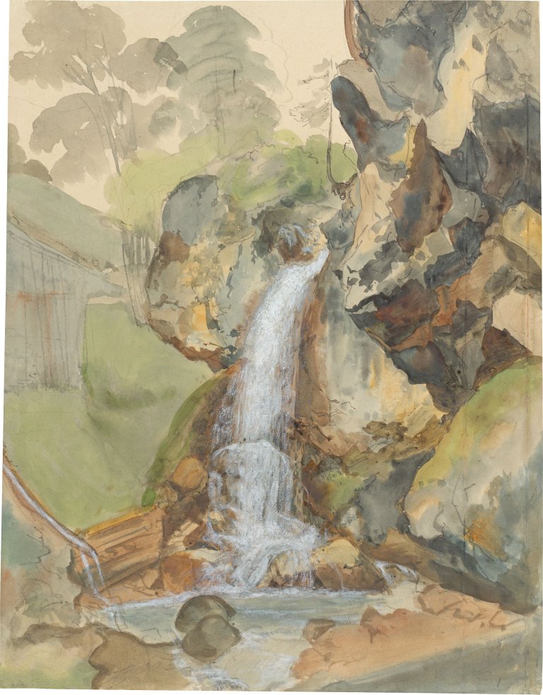Auf diesem Bild ist das folgende Kunstwerk zu sehen: Ernst Fries. Wasserfall.