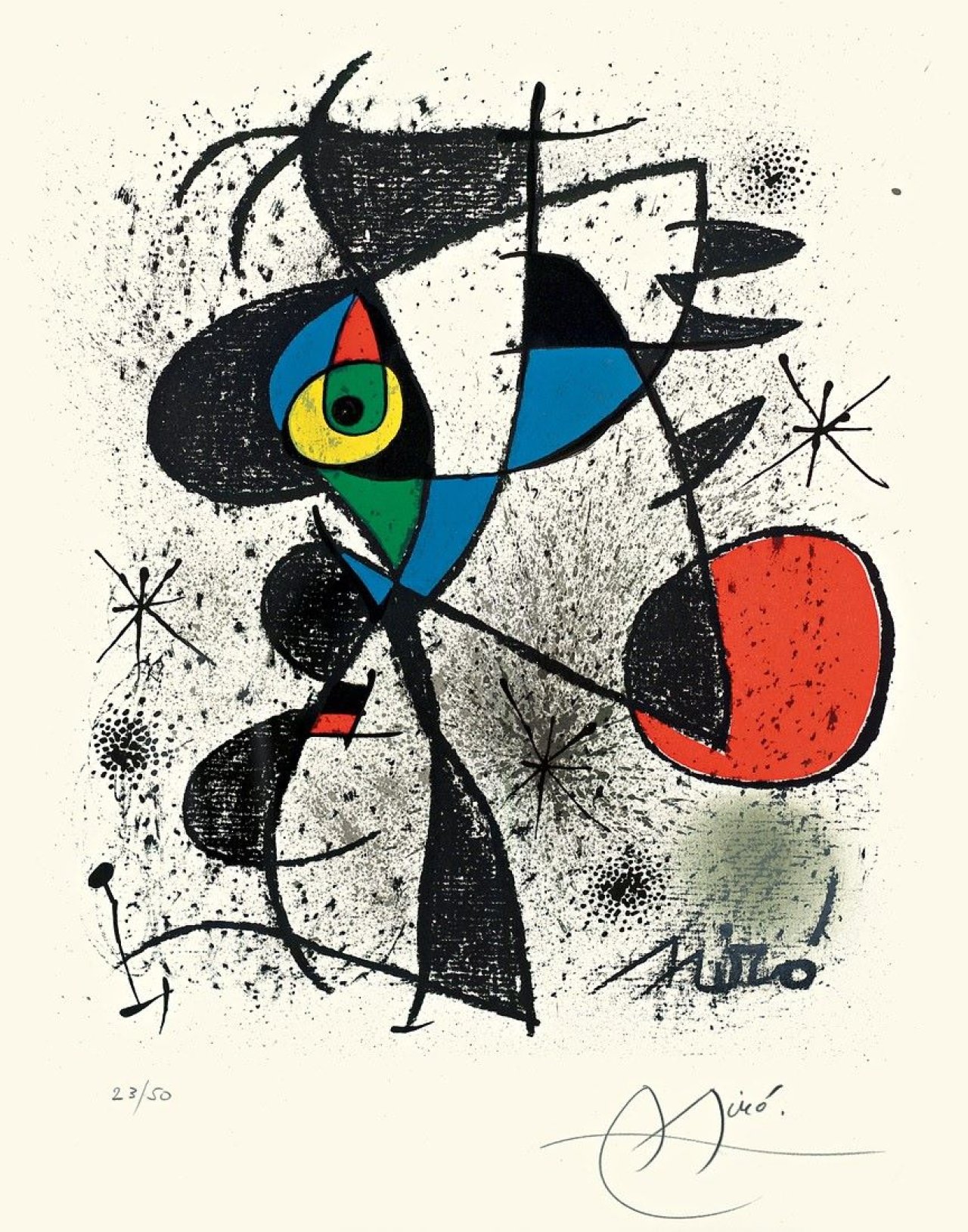 Auf diesem Bild ist das folgende Kunstwerk zu sehen: Joan Miró. „Plakat für Universität Genf“. 1973.