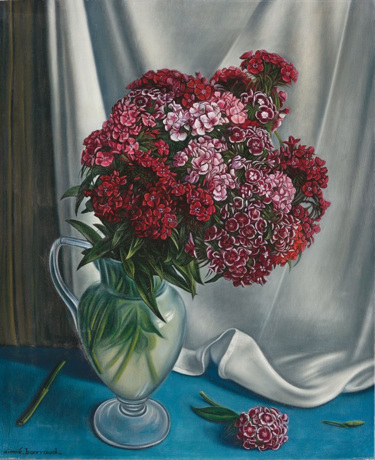 Auf diesem Bild ist das folgende Kunstwerk zu sehen: Aimé Barraud. Œillets de poète (Bartnelken).
