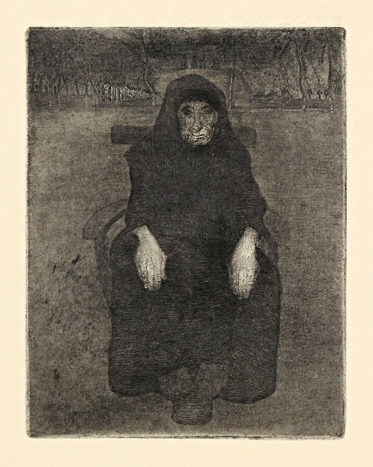 This picture shows the following artwork: Paula Modersohn-Becker. „Sitzende Alte“. 1920s.