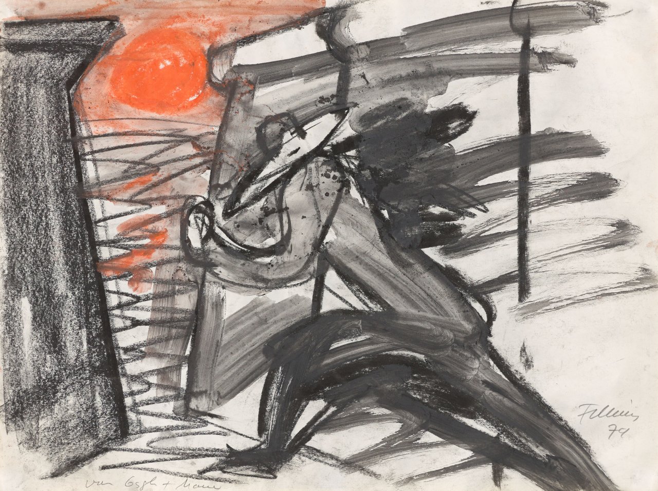 This picture shows the following artwork: Rainer Fetting. ”van Gogh + Mauer”. 1979.