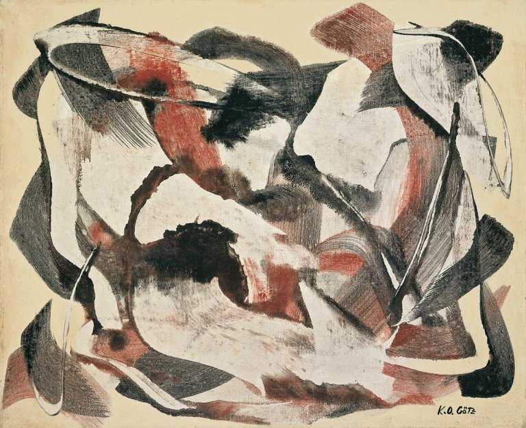 Auf diesem Bild ist das folgende Kunstwerk zu sehen: Karl Otto Götz. „Bild vom 4. August 1953“. 1953.