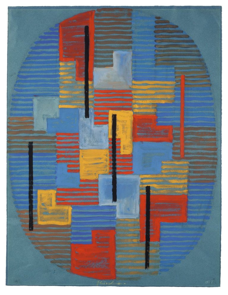 Auf diesem Bild ist das folgende Kunstwerk zu sehen: Adolf Fleischmann. Ohne Titel. 1957.