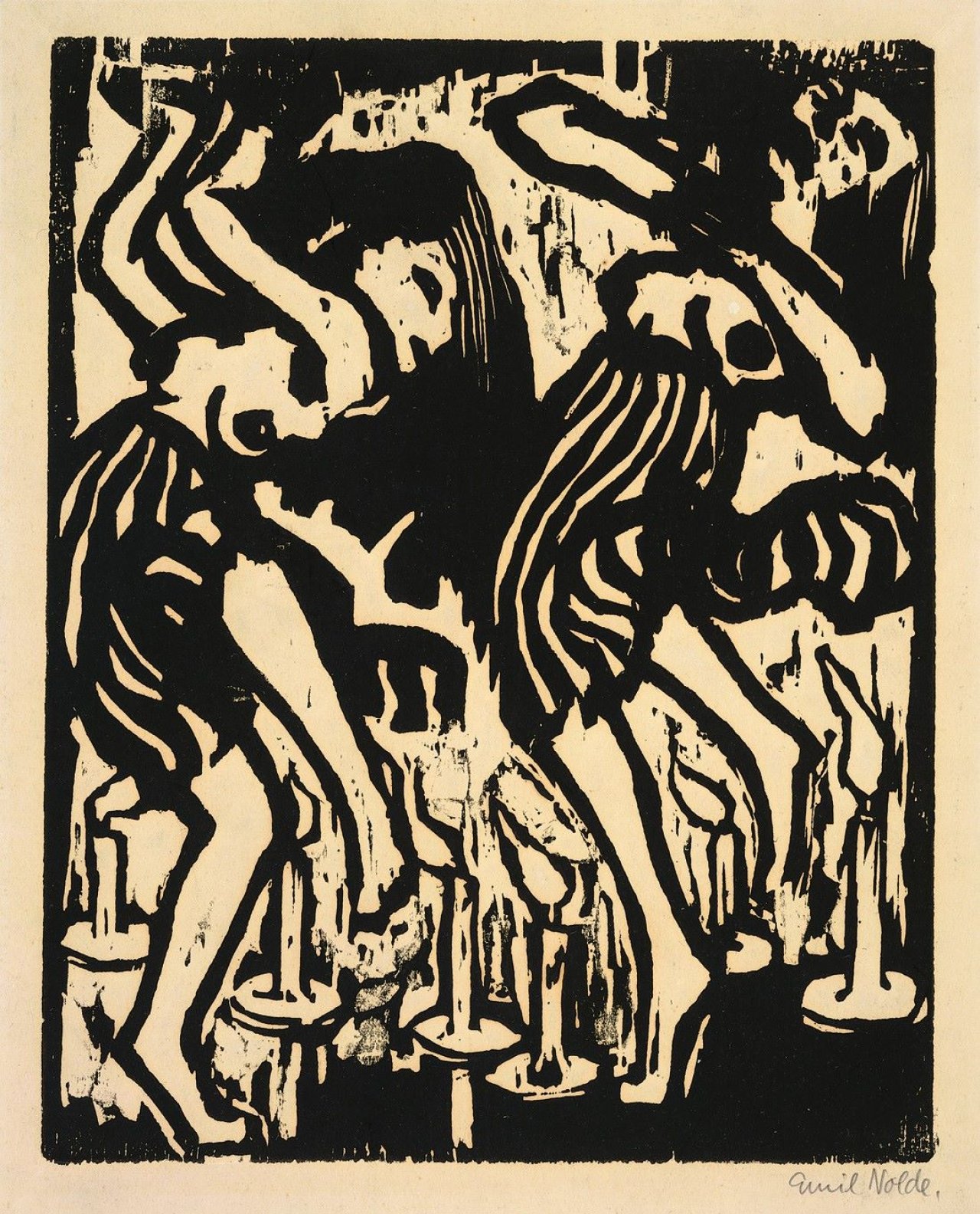 This picture shows the following artwork: Emil Nolde. „Kerzentänzerinnen“. 1917.